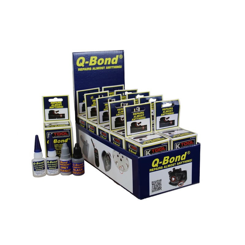 K-Tool International K Tool International 90003 Q Bond Ultra Strong Adhesive Kit for Garages, Repair Shops and, DIY, Hard Plastics/PVC/Metals, (2) Adhesive Bottles, (1) Plastic and (1) Metal Reinforcing Powders, 10 Pack - Image 2